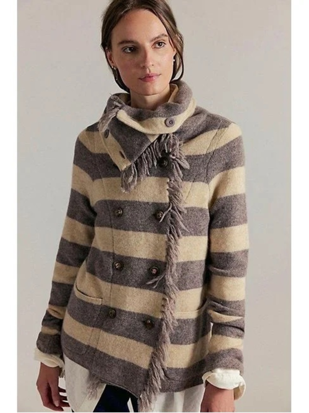 Free People FP One Maple Stripe Cardigan NWT